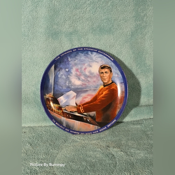 Vintage  Star Trek Hamilton Scotty Engineering Officer Plate In Original Box - Picture 7 of 7